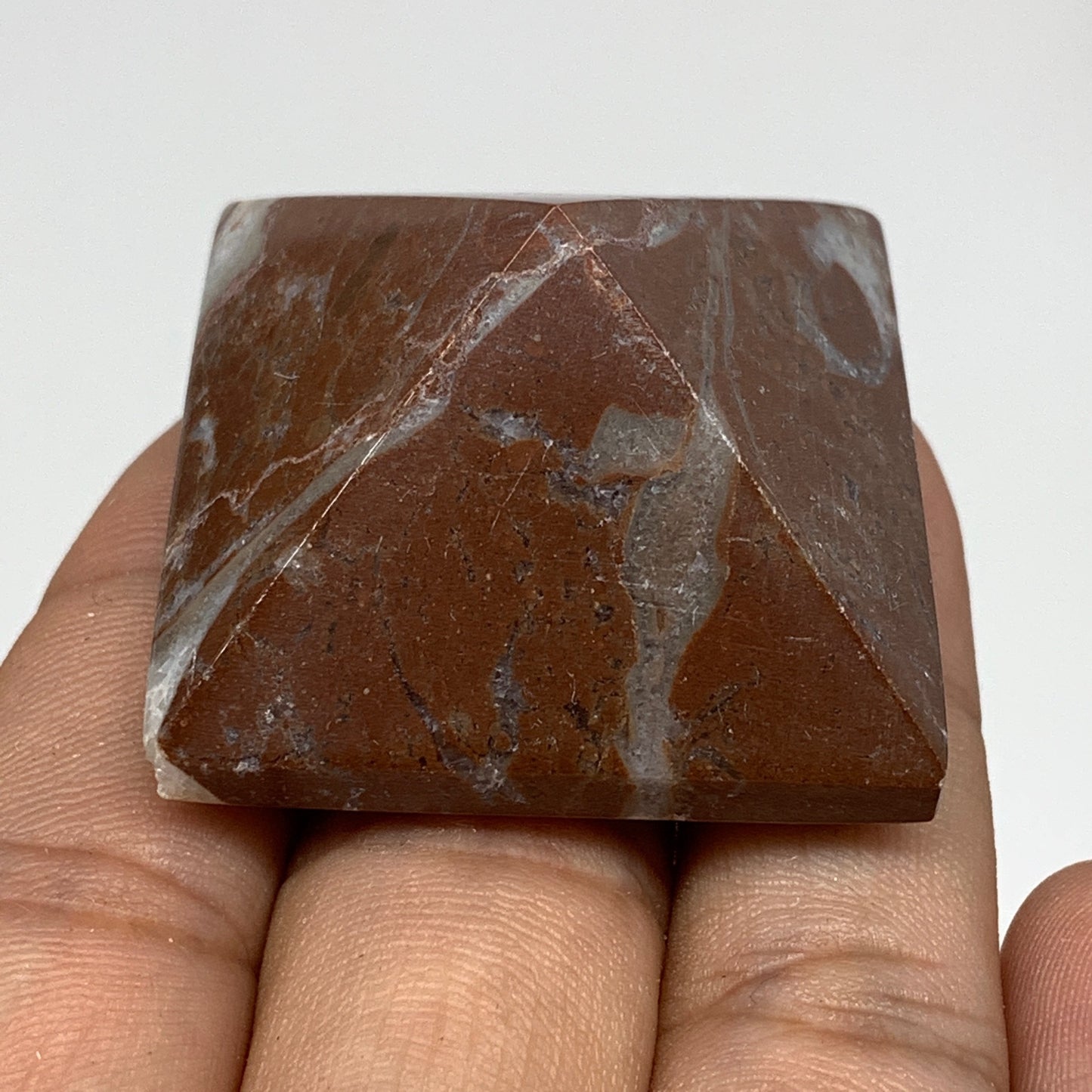 45.2g,1"x1.6" Natural Untreated Red Shell Fossils Pyramid Reiki Energy, F1192