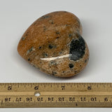296.4g, 2.7"x3.1"x1.5" Orange Calcite Heart Gemstones from Madagascar, B17613