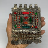 139g, 5.5"x3.9", Kuchi Pendant Large Ethnic Tribal Gypsy, ATS, @Afghanistan,B143