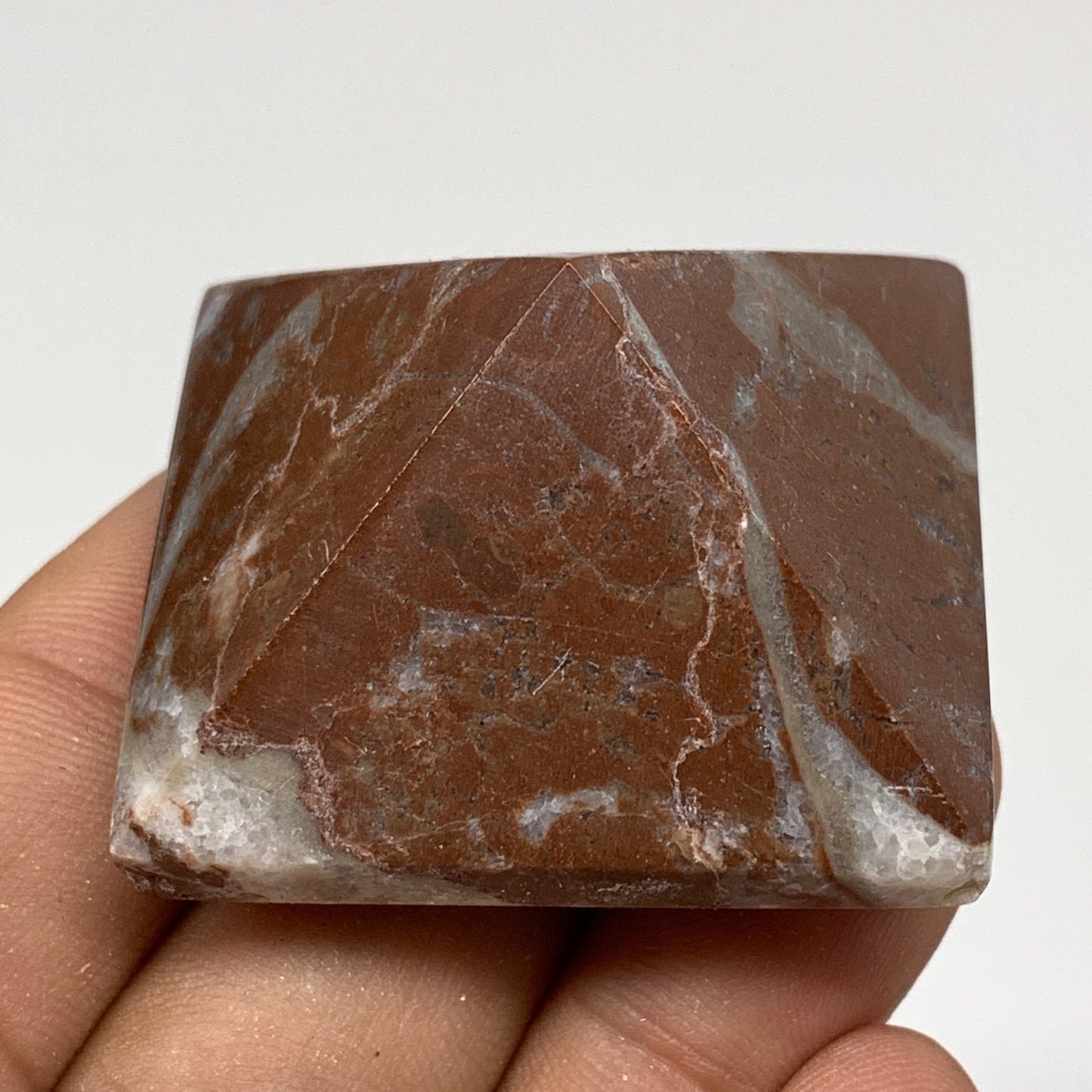 45.2g,1"x1.6" Natural Untreated Red Shell Fossils Pyramid Reiki Energy, F1192