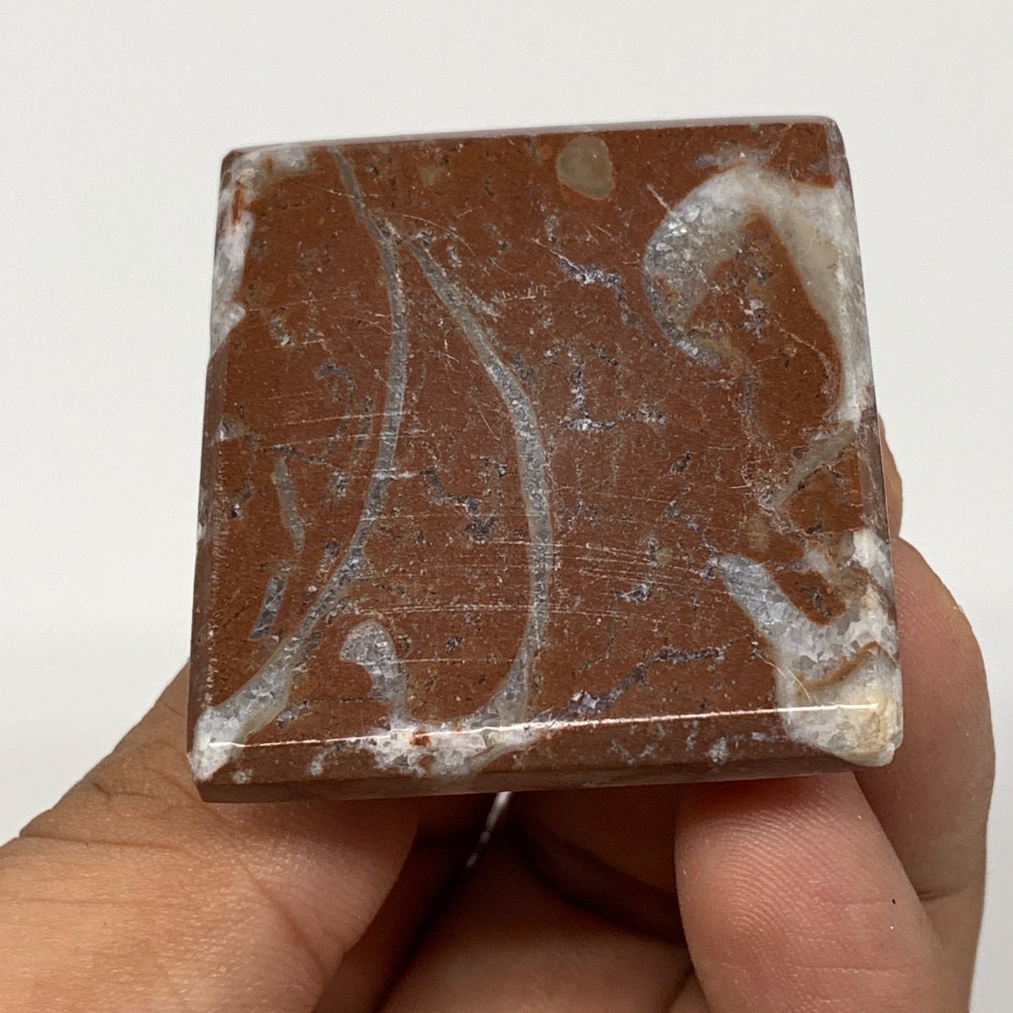 45.2g,1"x1.6" Natural Untreated Red Shell Fossils Pyramid Reiki Energy, F1192