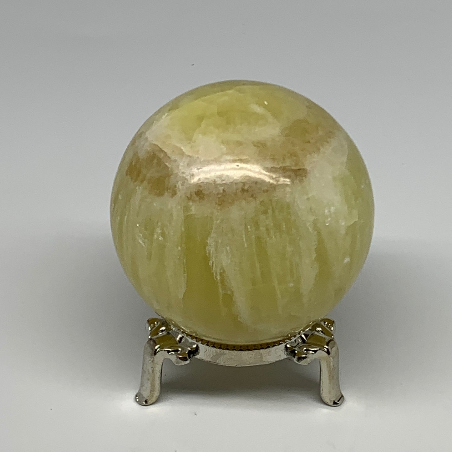 0.98 lbs,2.6"(66mm) Lemon Calcite Sphere Gemstone,Healing Crystal,B26050