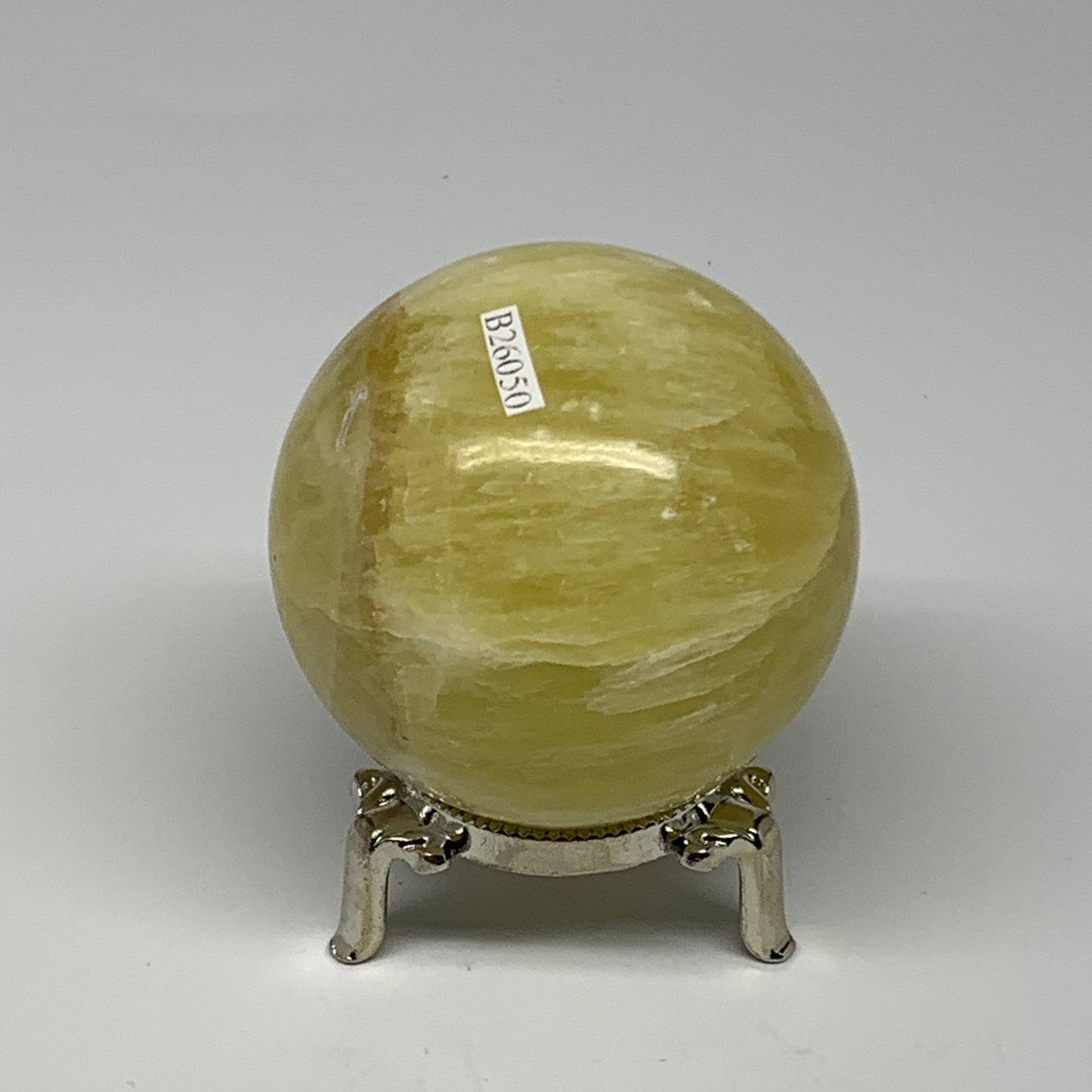 0.98 lbs,2.6"(66mm) Lemon Calcite Sphere Gemstone,Healing Crystal,B26050
