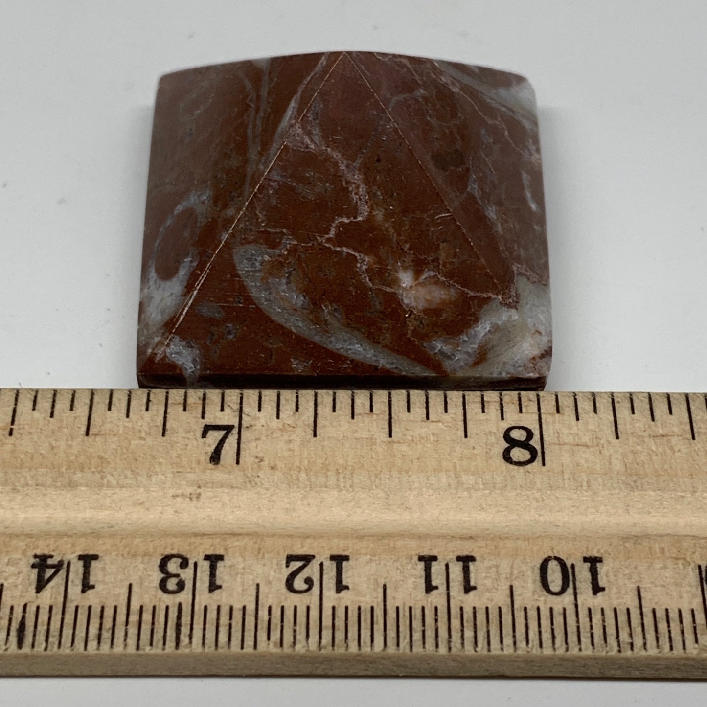 45.2g,1"x1.6" Natural Untreated Red Shell Fossils Pyramid Reiki Energy, F1192