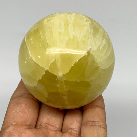 0.85 lbs,2.5"(63mm) Lemon Calcite Sphere Gemstone,Healing Crystal,B260951