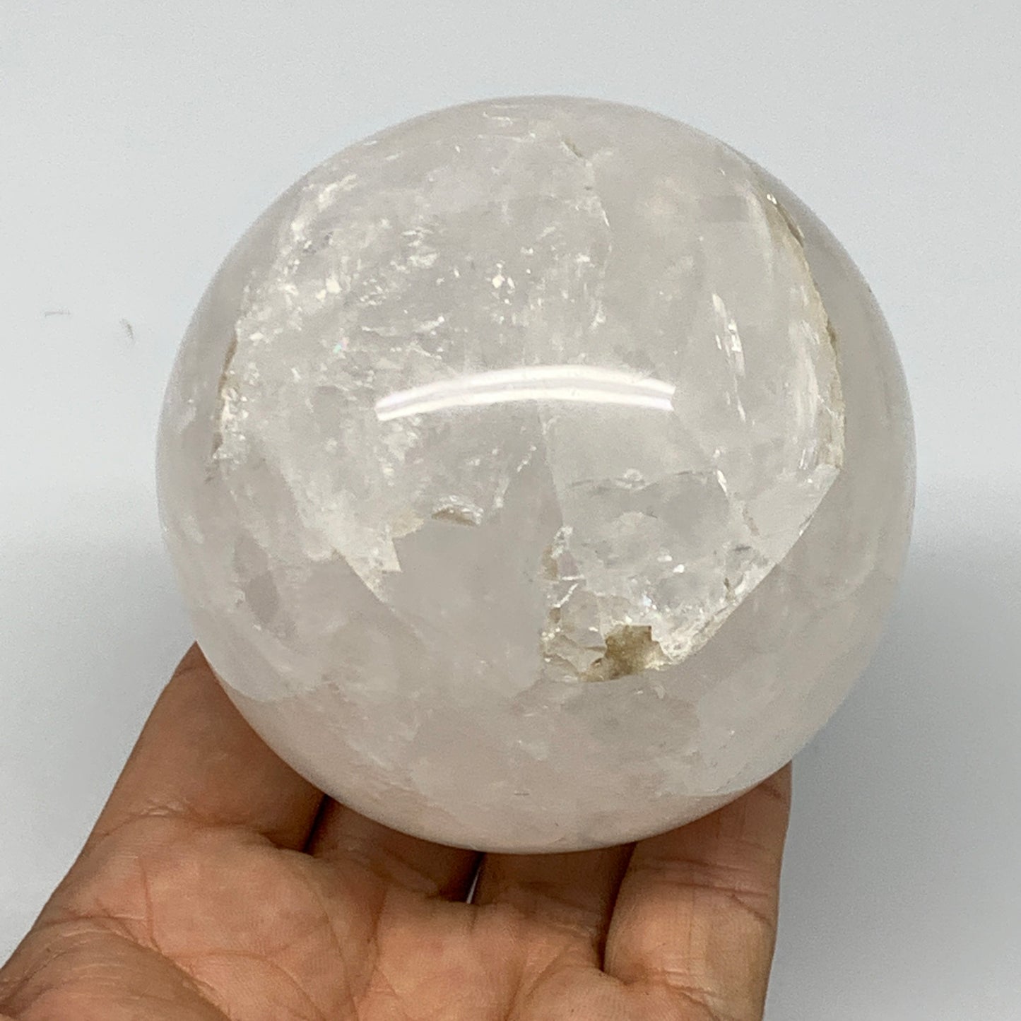 630g, 3"(77mm), Quartz Sphere Crystal Gemstone Ball @Brazil, B22455