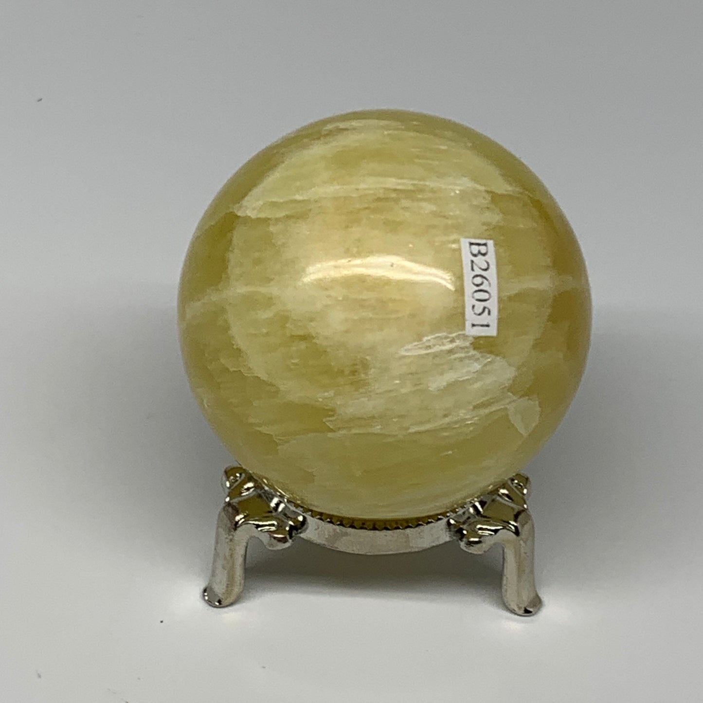 0.85 lbs,2.5"(63mm) Lemon Calcite Sphere Gemstone,Healing Crystal,B260951