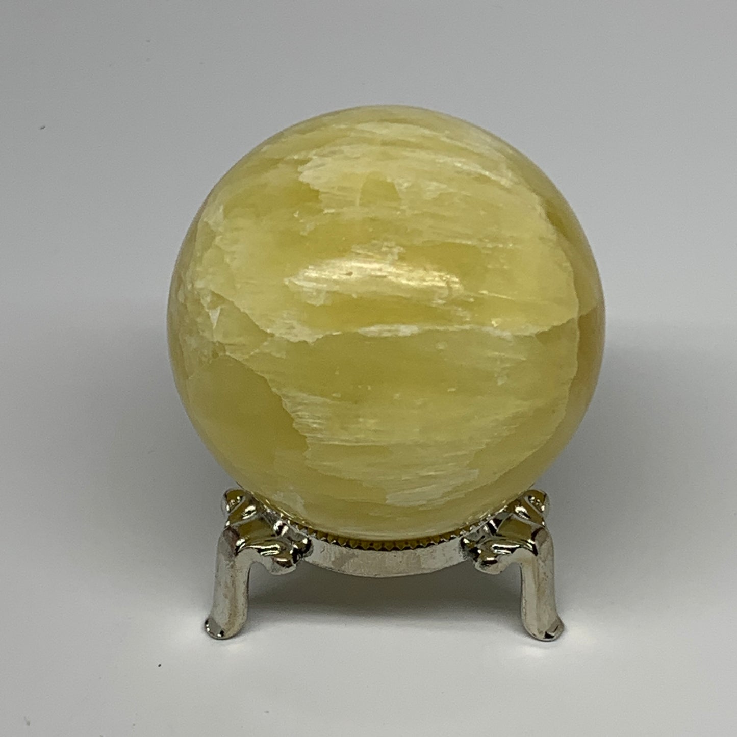 0.85 lbs,2.5"(63mm) Lemon Calcite Sphere Gemstone,Healing Crystal,B260951