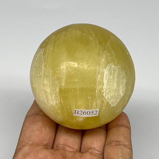 0.87 lbs,2.5"(63mm) Lemon Calcite Sphere Gemstone,Healing Crystal,B26052