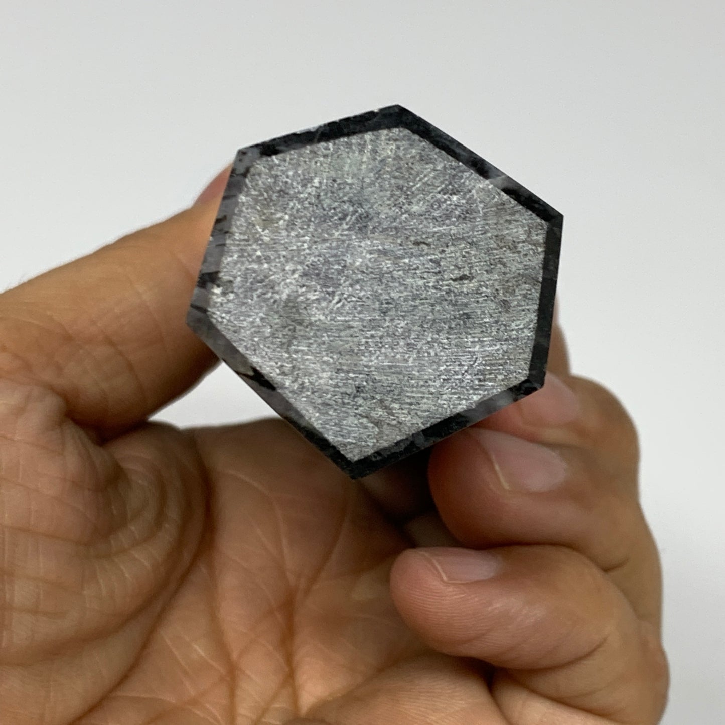 327.2g, 7.4" x 1.4" x 1.2" Indigo Gabro Merlinite Point Tower @Madagascar,B18385