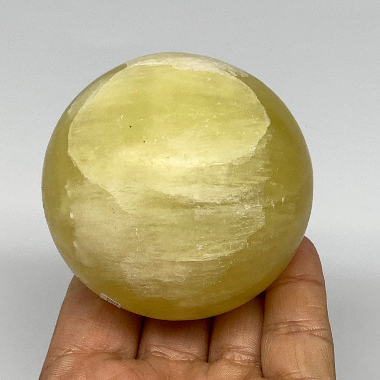 0.87 lbs,2.5"(63mm) Lemon Calcite Sphere Gemstone,Healing Crystal,B26052