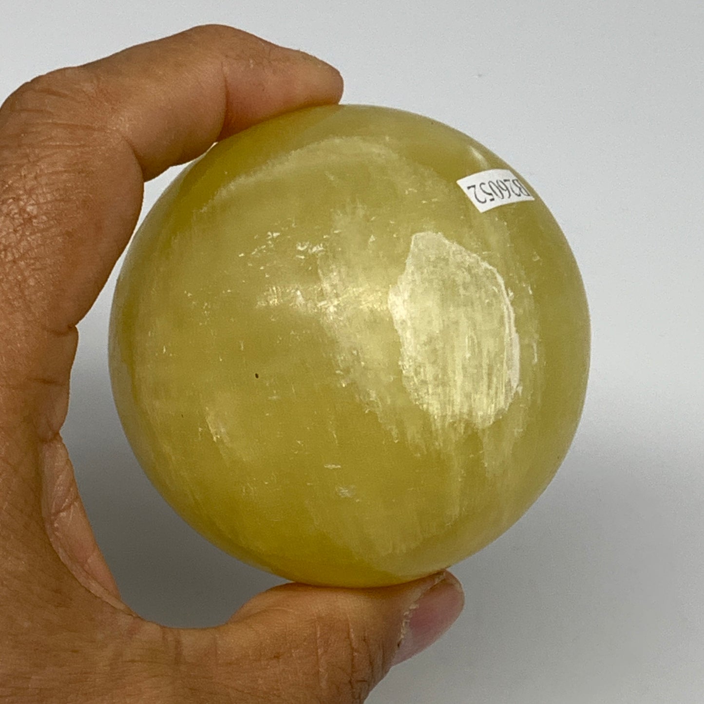 0.87 lbs,2.5"(63mm) Lemon Calcite Sphere Gemstone,Healing Crystal,B26052