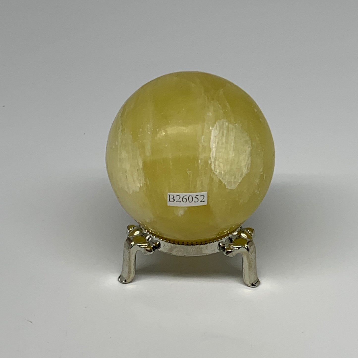 0.87 lbs,2.5"(63mm) Lemon Calcite Sphere Gemstone,Healing Crystal,B26052