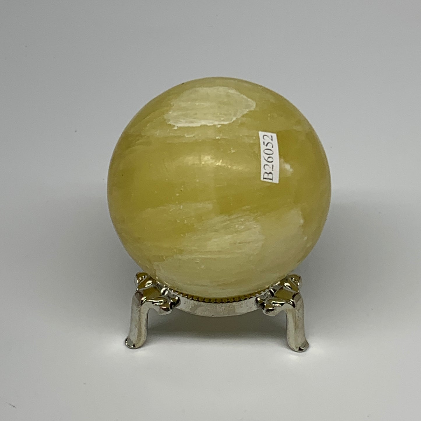 0.87 lbs,2.5"(63mm) Lemon Calcite Sphere Gemstone,Healing Crystal,B26052