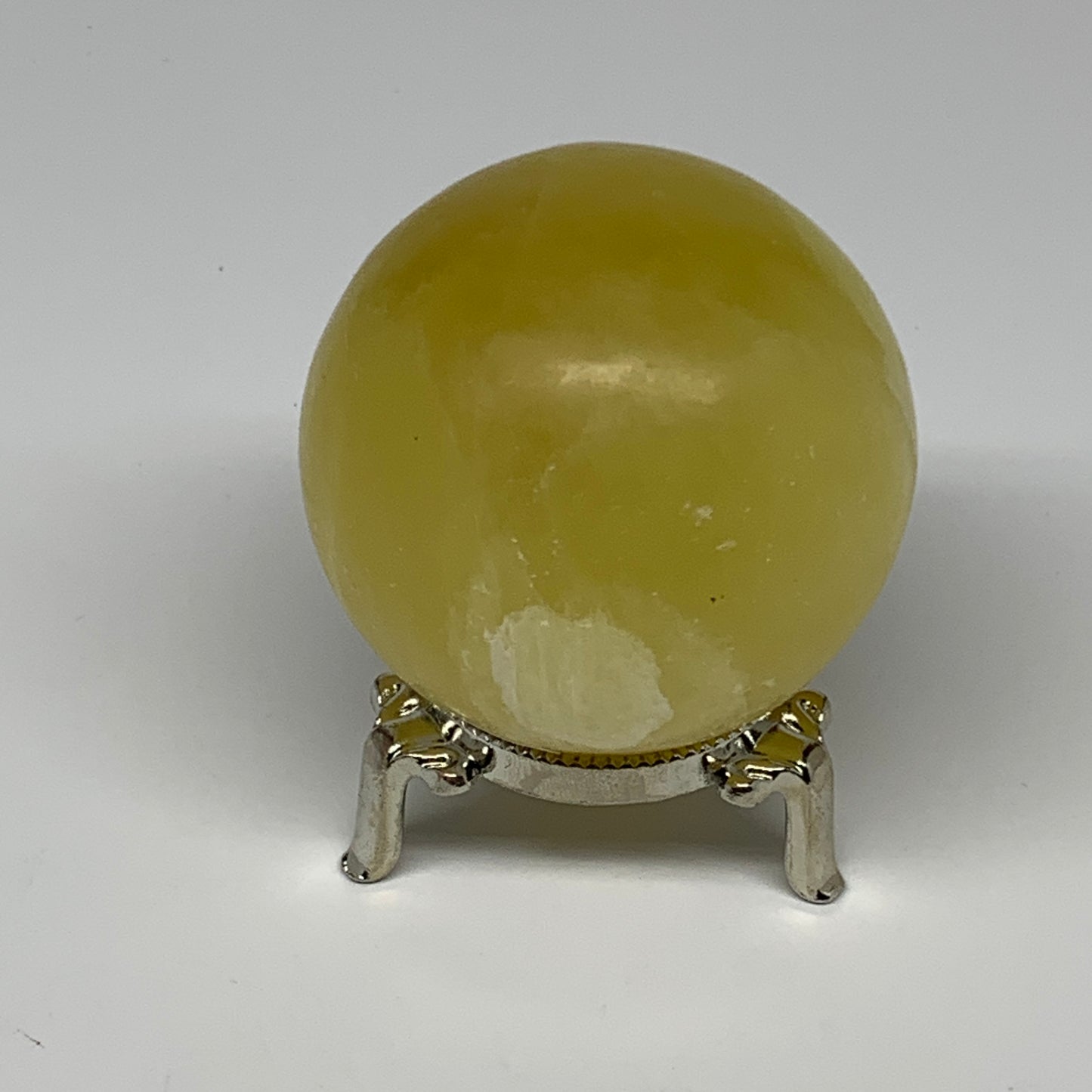 0.87 lbs,2.5"(63mm) Lemon Calcite Sphere Gemstone,Healing Crystal,B26052