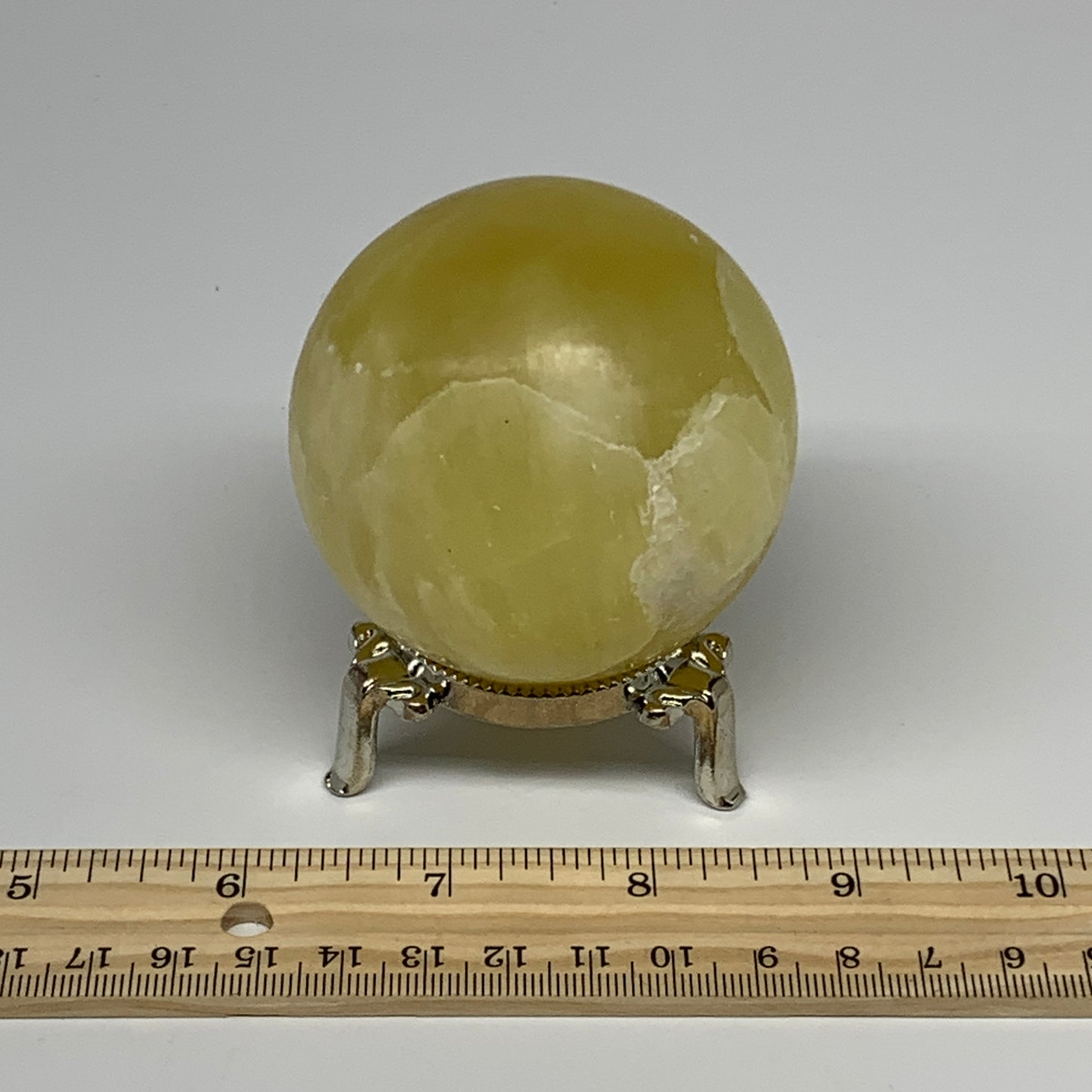 0.87 lbs,2.5"(63mm) Lemon Calcite Sphere Gemstone,Healing Crystal,B26052