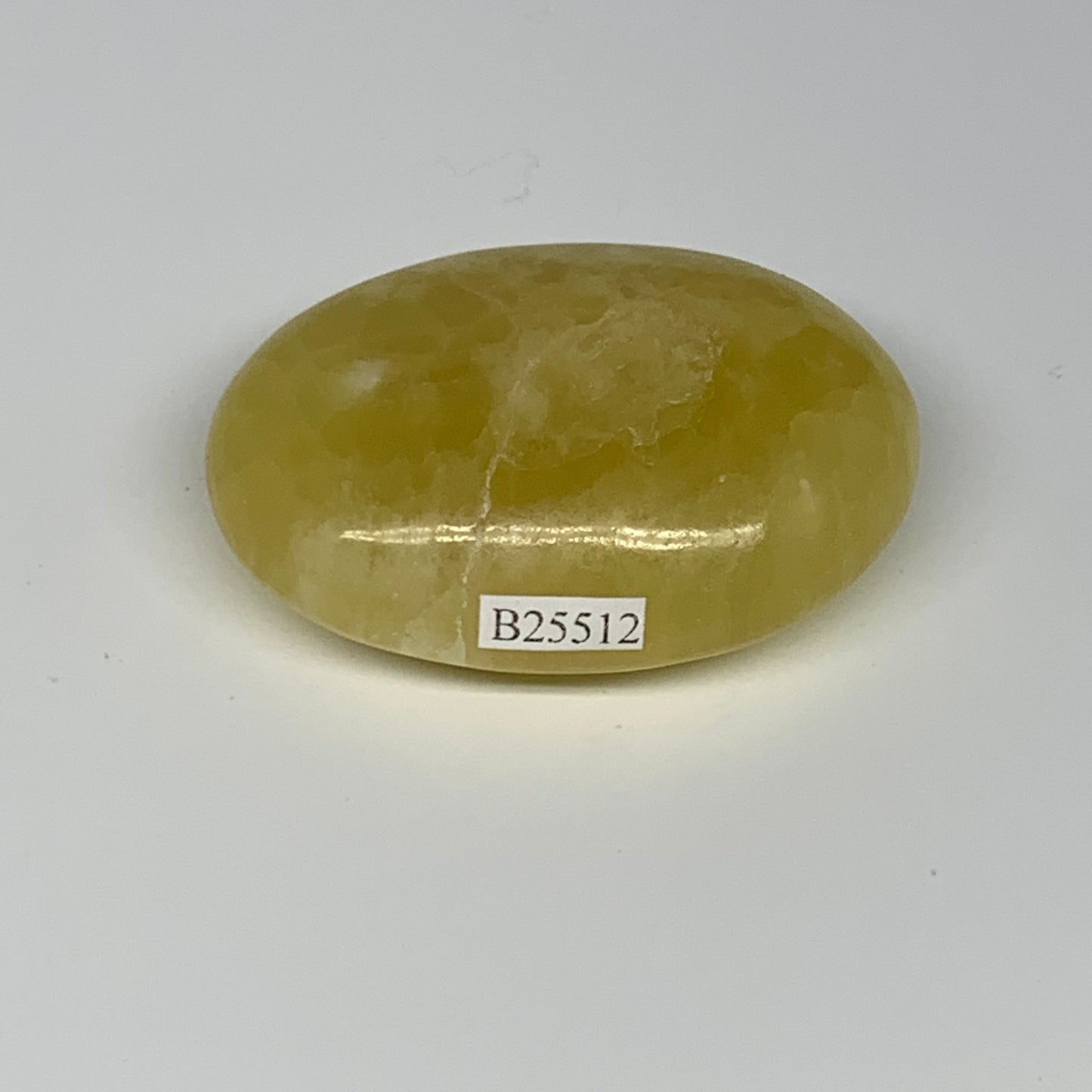 121.7g, 2.6"x1.9"x1", Lemon Calcite Palm-Stone Crystal Polished @Pakistan,B26412