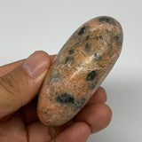 125.1g, 2.7"x1.7"x1.1", Orange Calcite Palm-Stone Crystal Polished Reiki, B16052