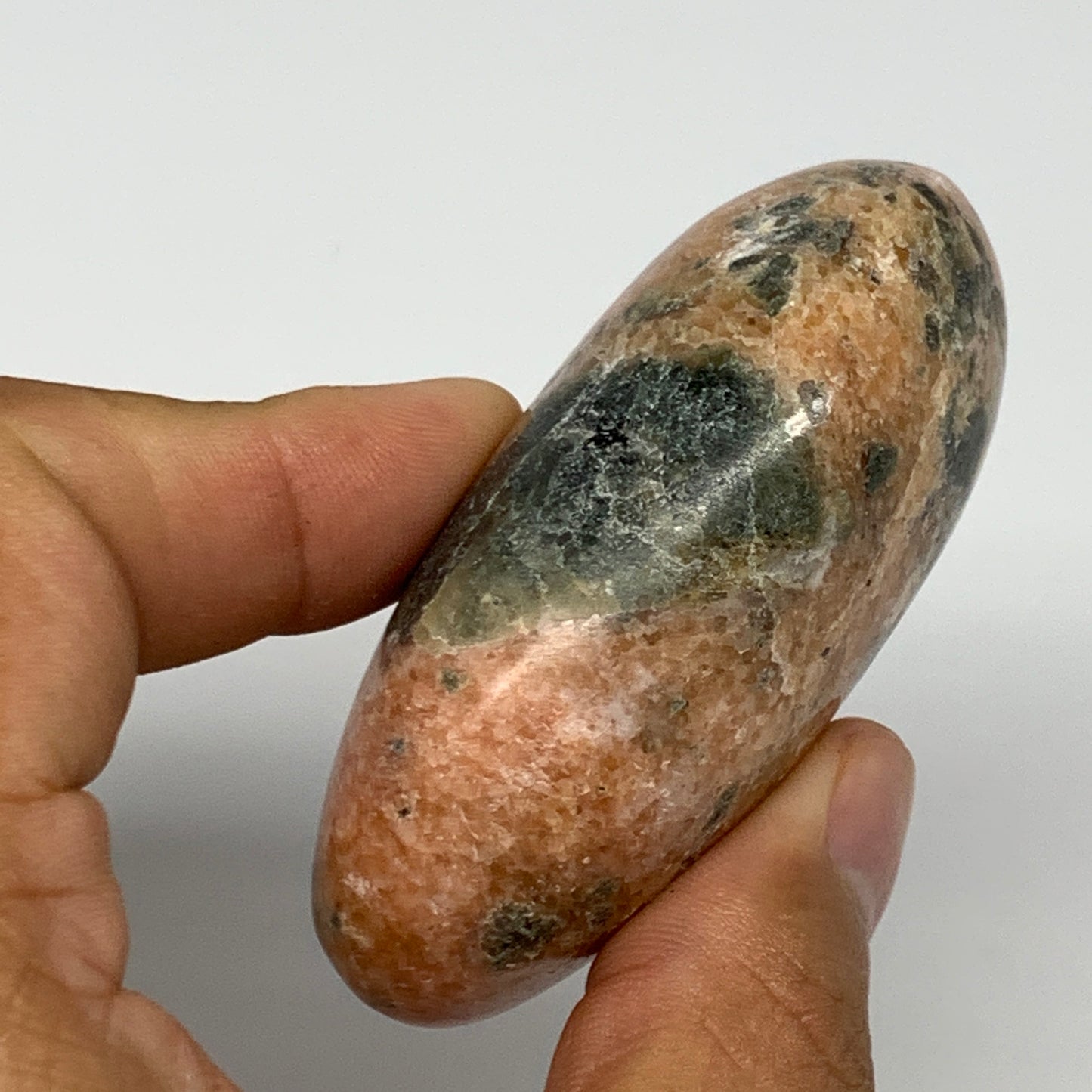 125.1g, 2.7"x1.7"x1.1", Orange Calcite Palm-Stone Crystal Polished Reiki, B16052