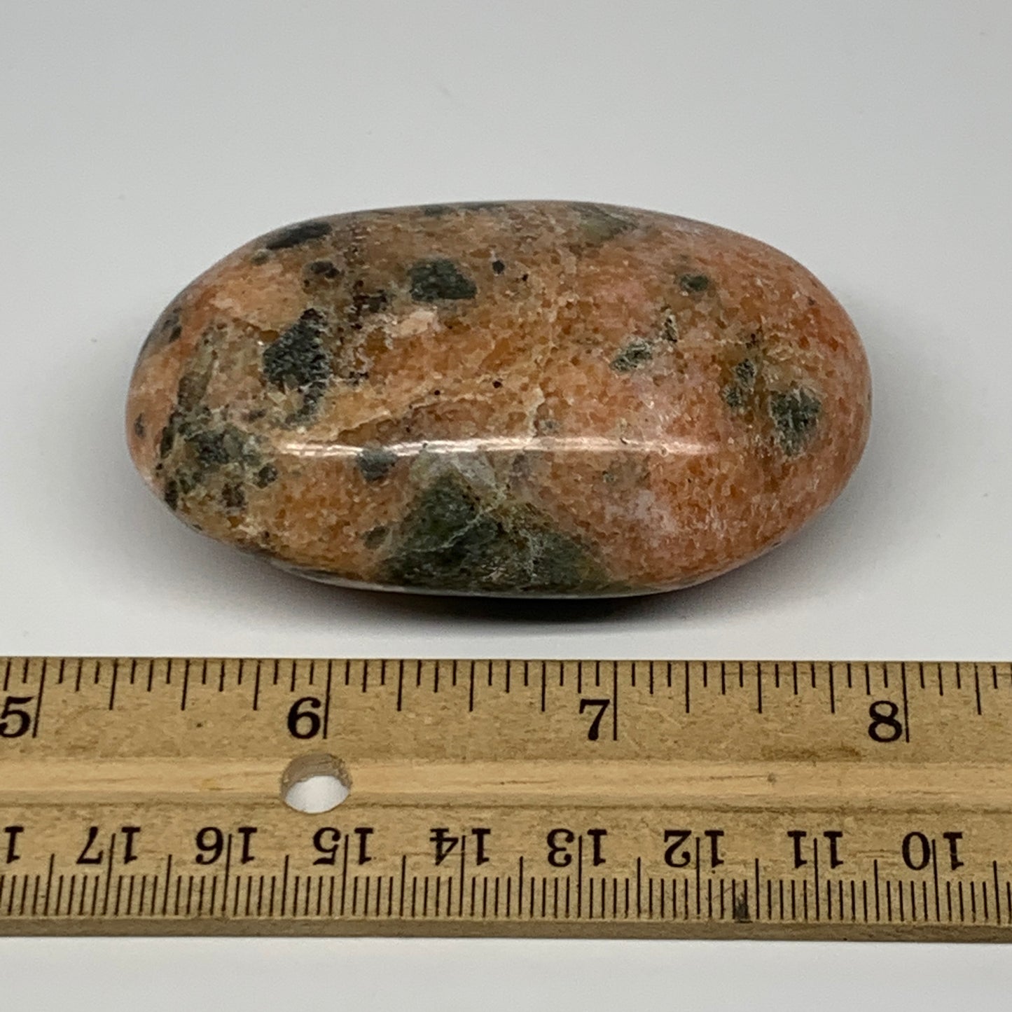 125.1g, 2.7"x1.7"x1.1", Orange Calcite Palm-Stone Crystal Polished Reiki, B16052