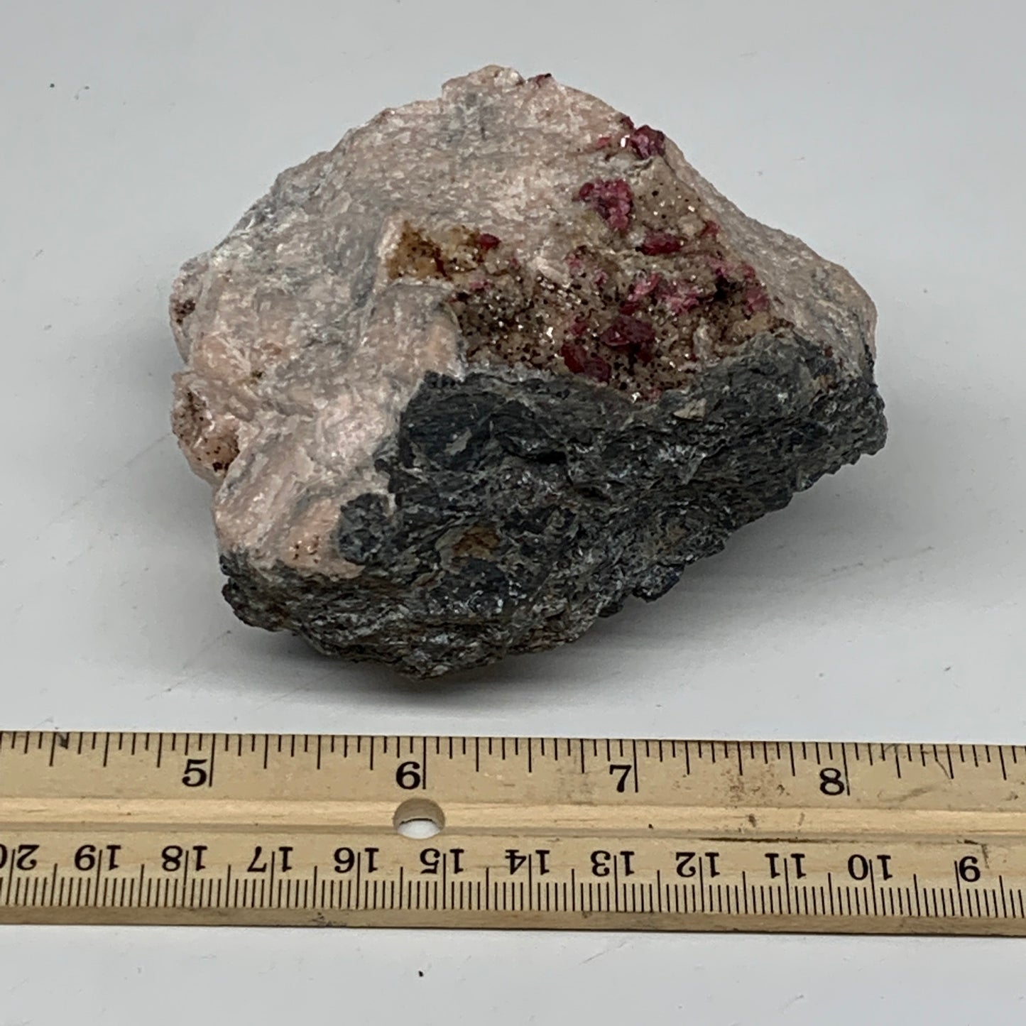 476.2g, 3.7"x3"x2.4", Rosalite Rough Mineral Specimens @Morocco, B11127