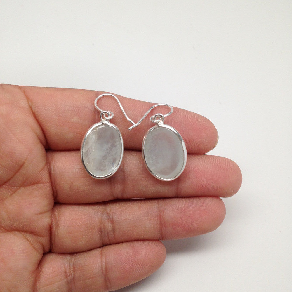 26.5 Cts Small Natural Aquamarine Cabochon Earrings Sterling Silver @Brazil, E11 - watangem.com