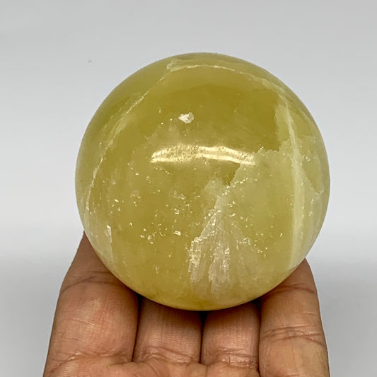 0.85 lbs,2.5"(63mm) Lemon Calcite Sphere Gemstone,Healing Crystal,B26055