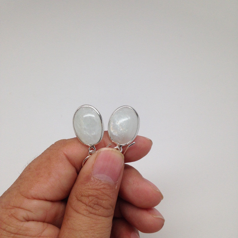 26.5 Cts Small Natural Aquamarine Cabochon Earrings Sterling Silver @Brazil, E11 - watangem.com