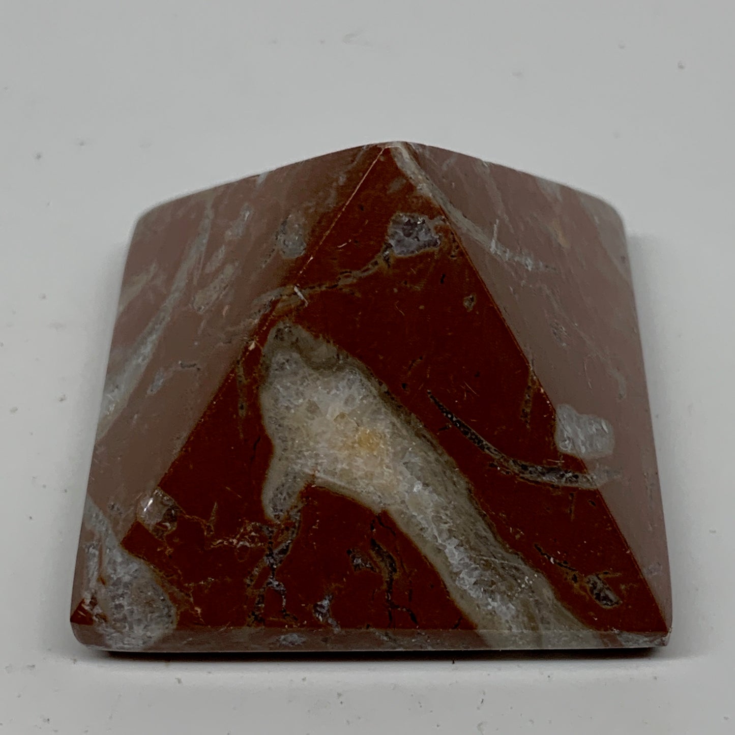 56.5g,1.2"x1.6" Natural Untreated Red Shell Fossils Pyramid Reiki Energy, F1198