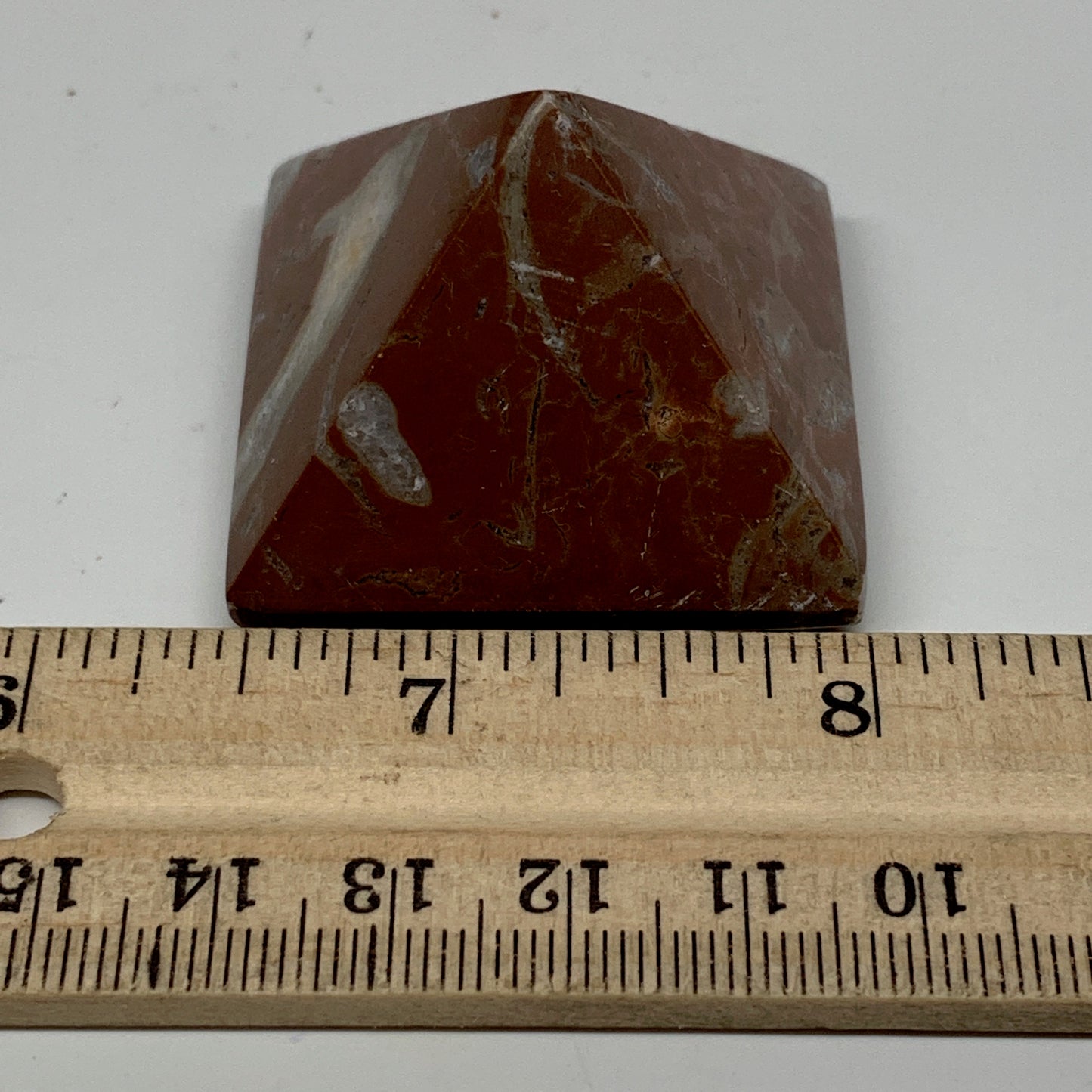 56.5g,1.2"x1.6" Natural Untreated Red Shell Fossils Pyramid Reiki Energy, F1198