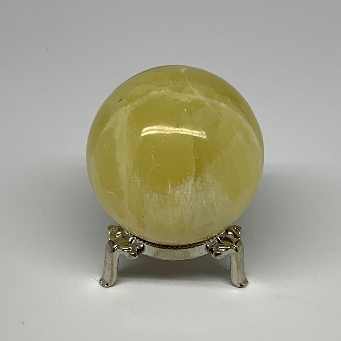 0.85 lbs,2.5"(63mm) Lemon Calcite Sphere Gemstone,Healing Crystal,B26055
