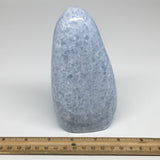 928g,5.9"x2.9"x2" Blue Calcite Polished Freeform Stand alone @Madagascar,MSP984
