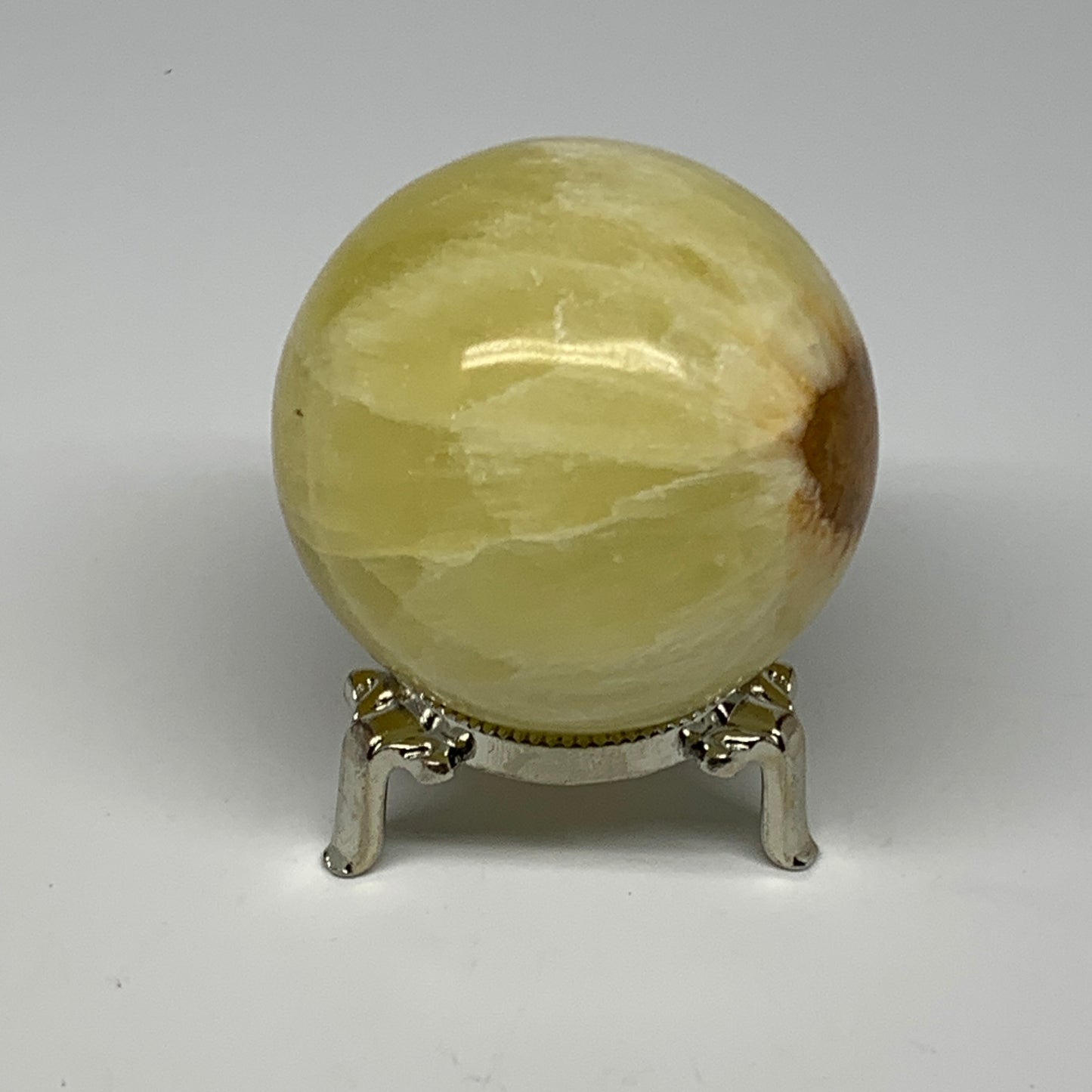 0.85 lbs,2.5"(63mm) Lemon Calcite Sphere Gemstone,Healing Crystal,B26055