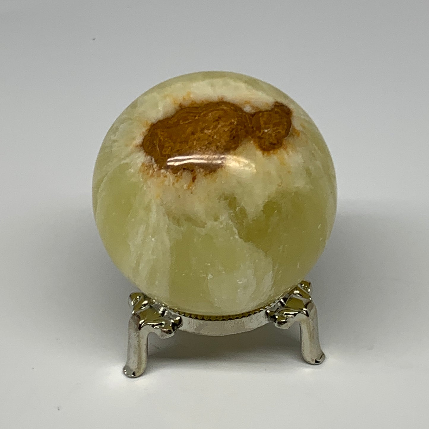 0.85 lbs,2.5"(63mm) Lemon Calcite Sphere Gemstone,Healing Crystal,B26055