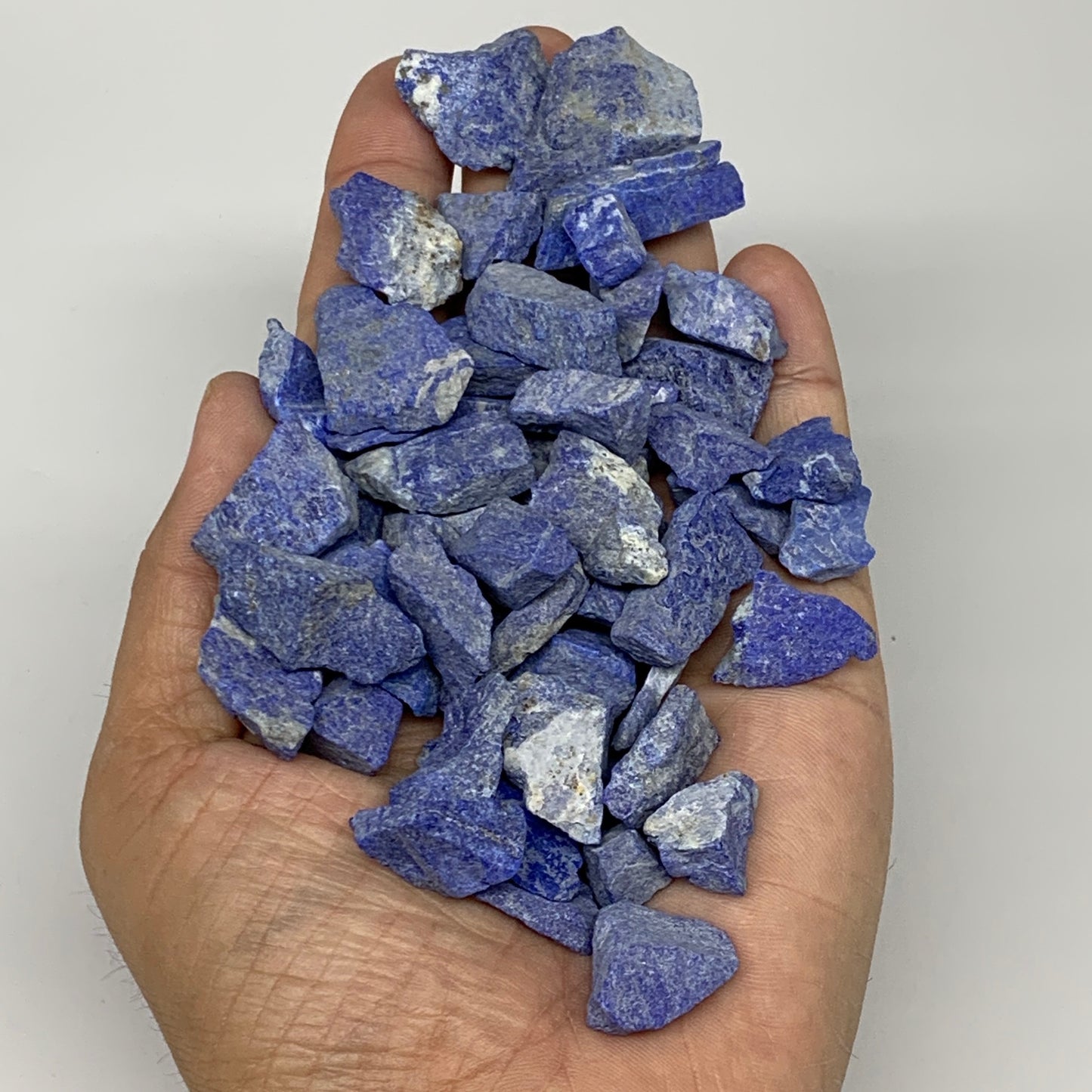 137.8g, 54pcs, 0.3"-1.2", Small Tiny Chips Rough Lapis Lazuli @Afghanistan,B1198
