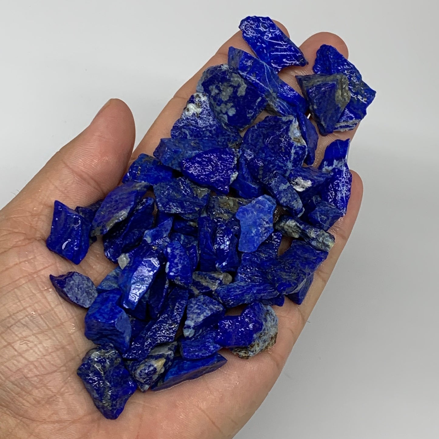 137.8g, 54pcs, 0.3"-1.2", Small Tiny Chips Rough Lapis Lazuli @Afghanistan,B1198