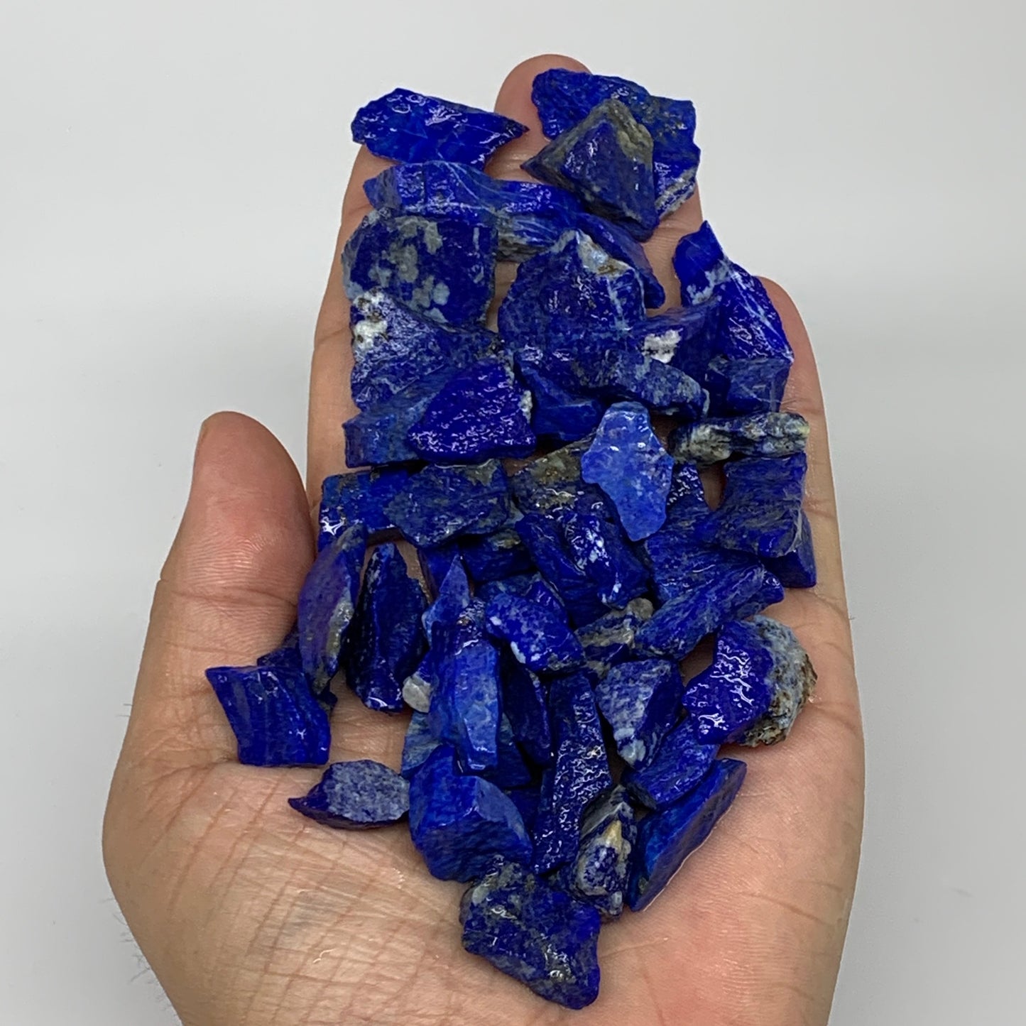137.8g, 54pcs, 0.3"-1.2", Small Tiny Chips Rough Lapis Lazuli @Afghanistan,B1198
