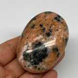 138.2g, 2.7"x1.9"x1.1", Orange Calcite Palm-Stone Crystal Polished Reiki, B16055