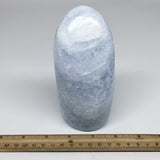 964g,5.4"x2.5"x2.4" Blue Calcite Polished Freeform Stand alone @Madagascar,MSP98