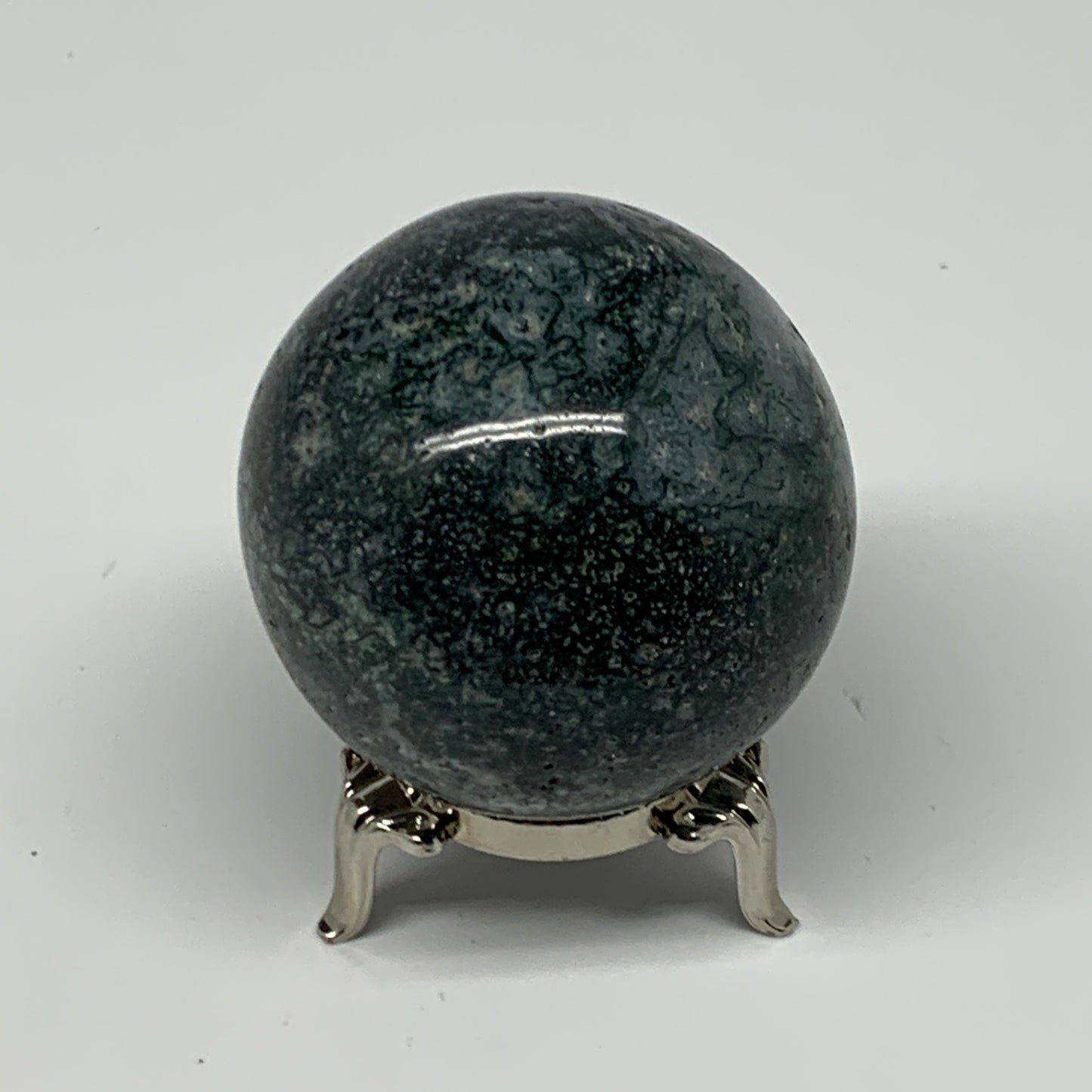 187.3g,2.1"(52mm), Natural Moss Agate Sphere Ball Gemstone @India,B22460