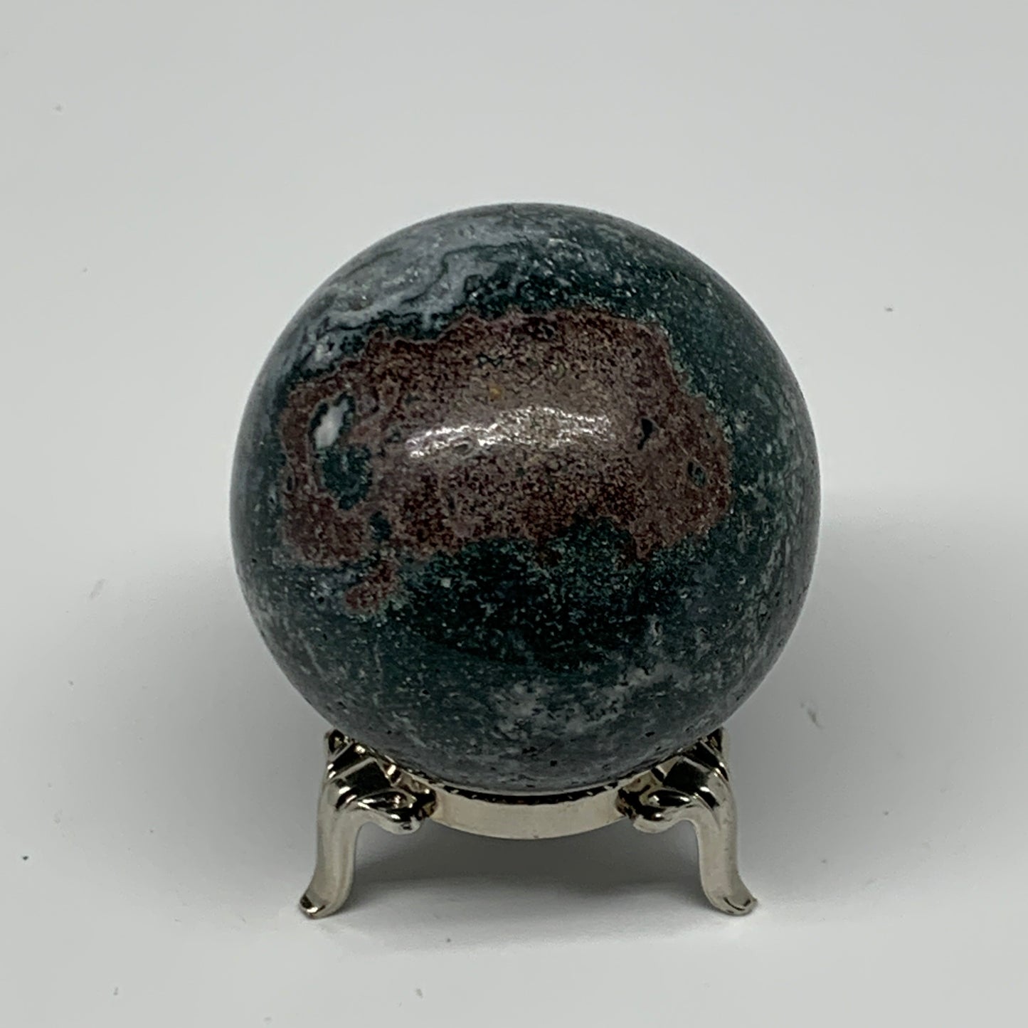 187.3g,2.1"(52mm), Natural Moss Agate Sphere Ball Gemstone @India,B22460