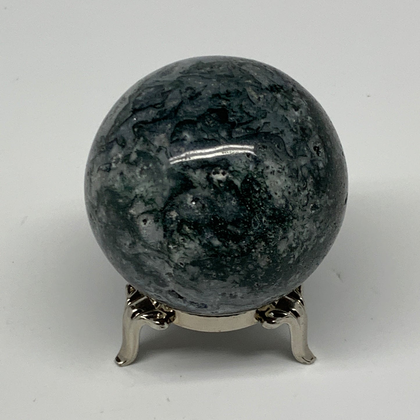 187.3g,2.1"(52mm), Natural Moss Agate Sphere Ball Gemstone @India,B22460