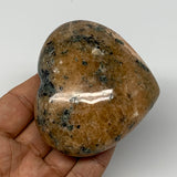 263.9g, 2.6"x3"x1.4" Orange Calcite Heart Gemstones from Madagascar, B17620