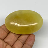 116.5g, 2.7"x1.8"x0.9", Lemon Calcite Palm-Stone Crystal Polished @Pakistan,B264