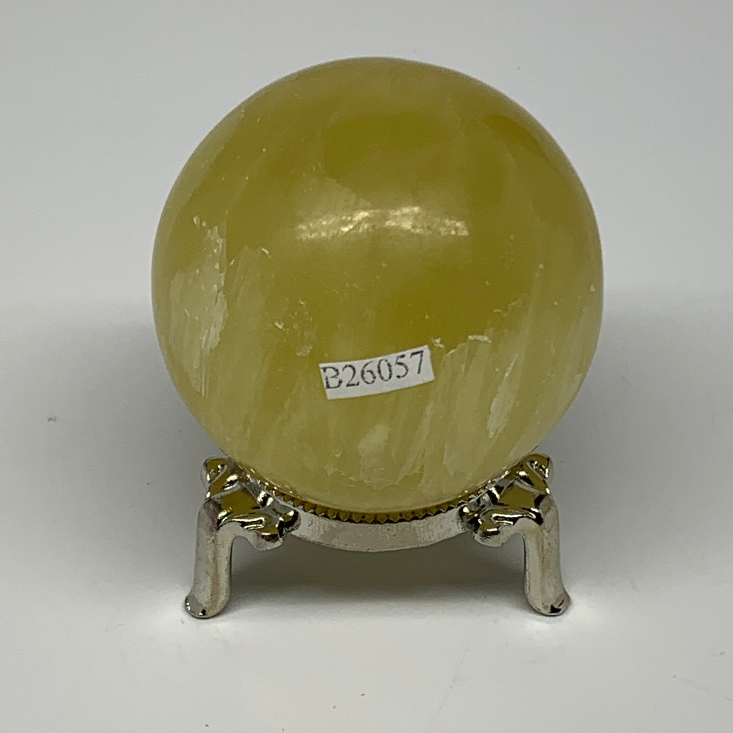 0.77 lbs,2.4"(61mm) Lemon Calcite Sphere Gemstone,Healing Crystal,B26057