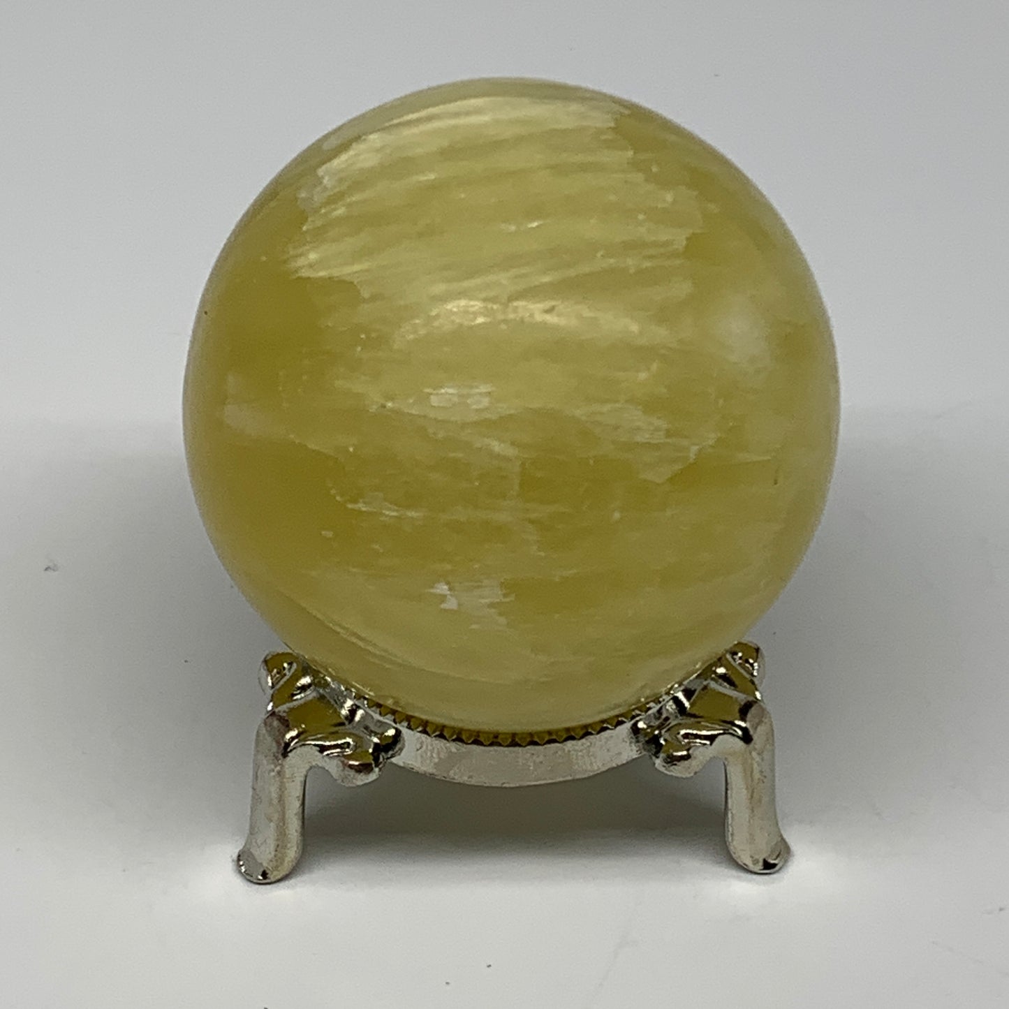 0.77 lbs,2.4"(61mm) Lemon Calcite Sphere Gemstone,Healing Crystal,B26057