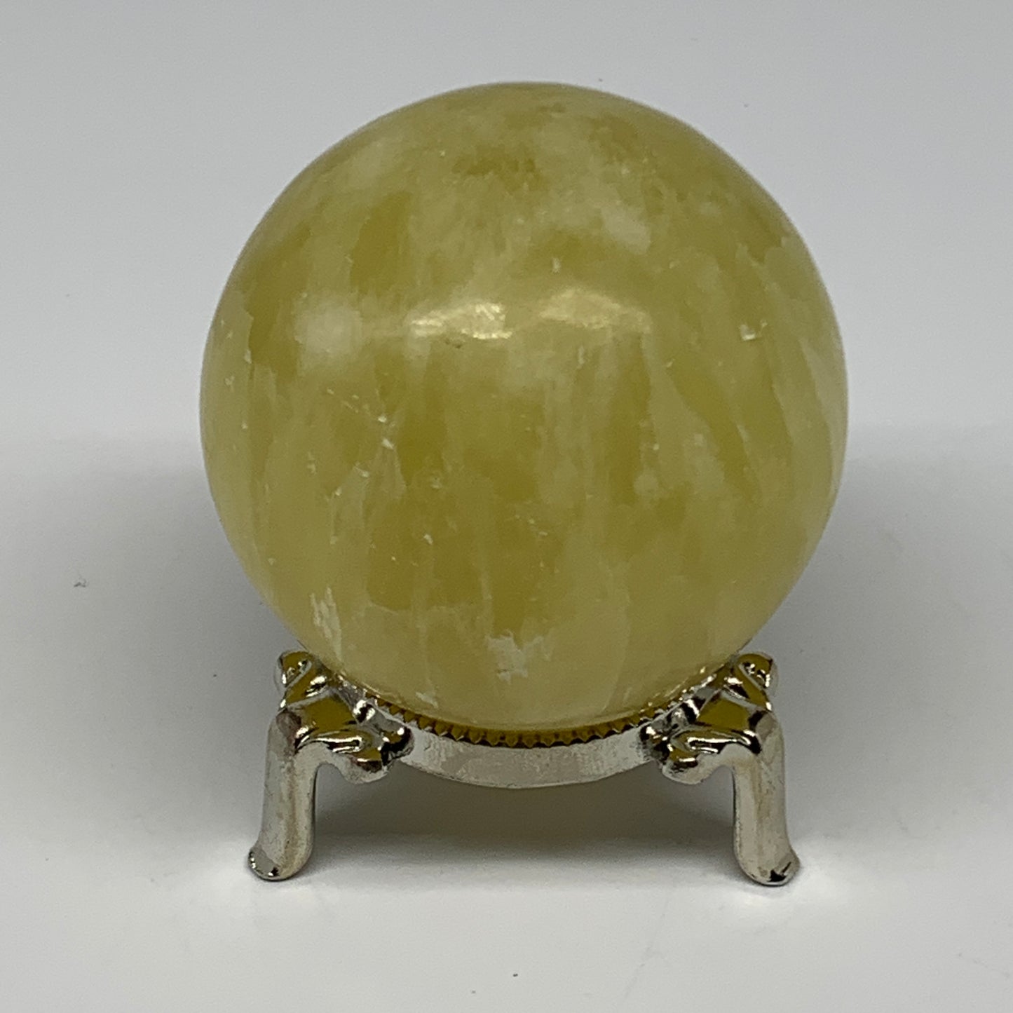 0.77 lbs,2.4"(61mm) Lemon Calcite Sphere Gemstone,Healing Crystal,B26057