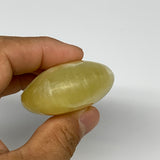 116.5g, 2.7"x1.8"x0.9", Lemon Calcite Palm-Stone Crystal Polished @Pakistan,B264
