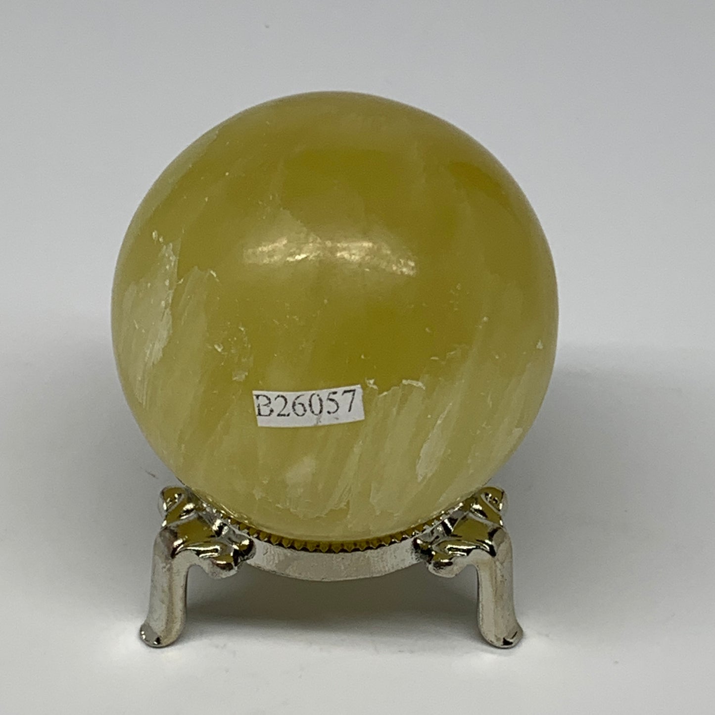 0.77 lbs,2.4"(61mm) Lemon Calcite Sphere Gemstone,Healing Crystal,B26057