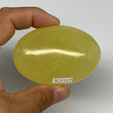 126.6g, 2.7"x1.8"x1", Lemon Calcite Palm-Stone Crystal Polished @Pakistan,B26417